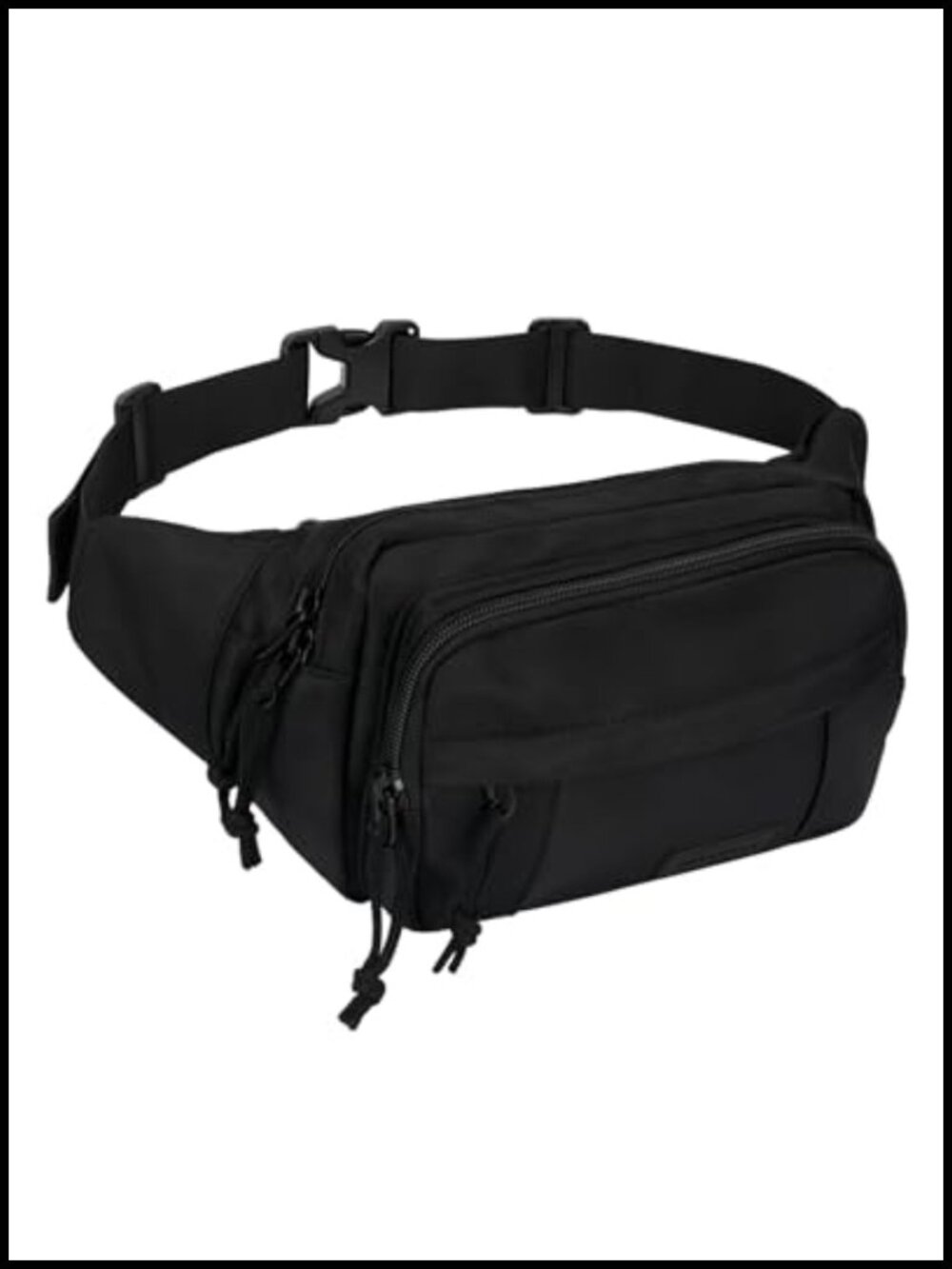 WATERFLY Fanny Pack Waist Bag Nylon 5 Zipper Pockets Hiking Running